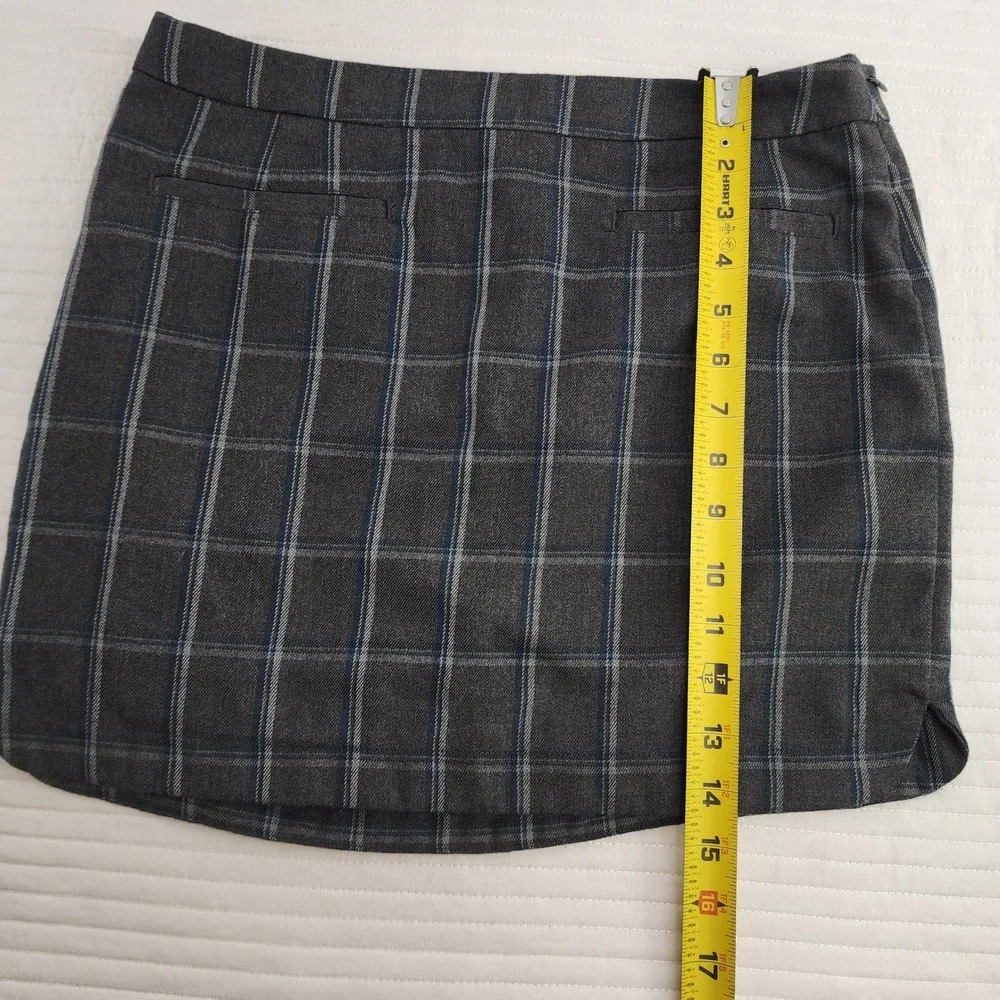 Gap Plaid‎ Mini Skirt Women's Size 4 Gray Blue Career Casual School